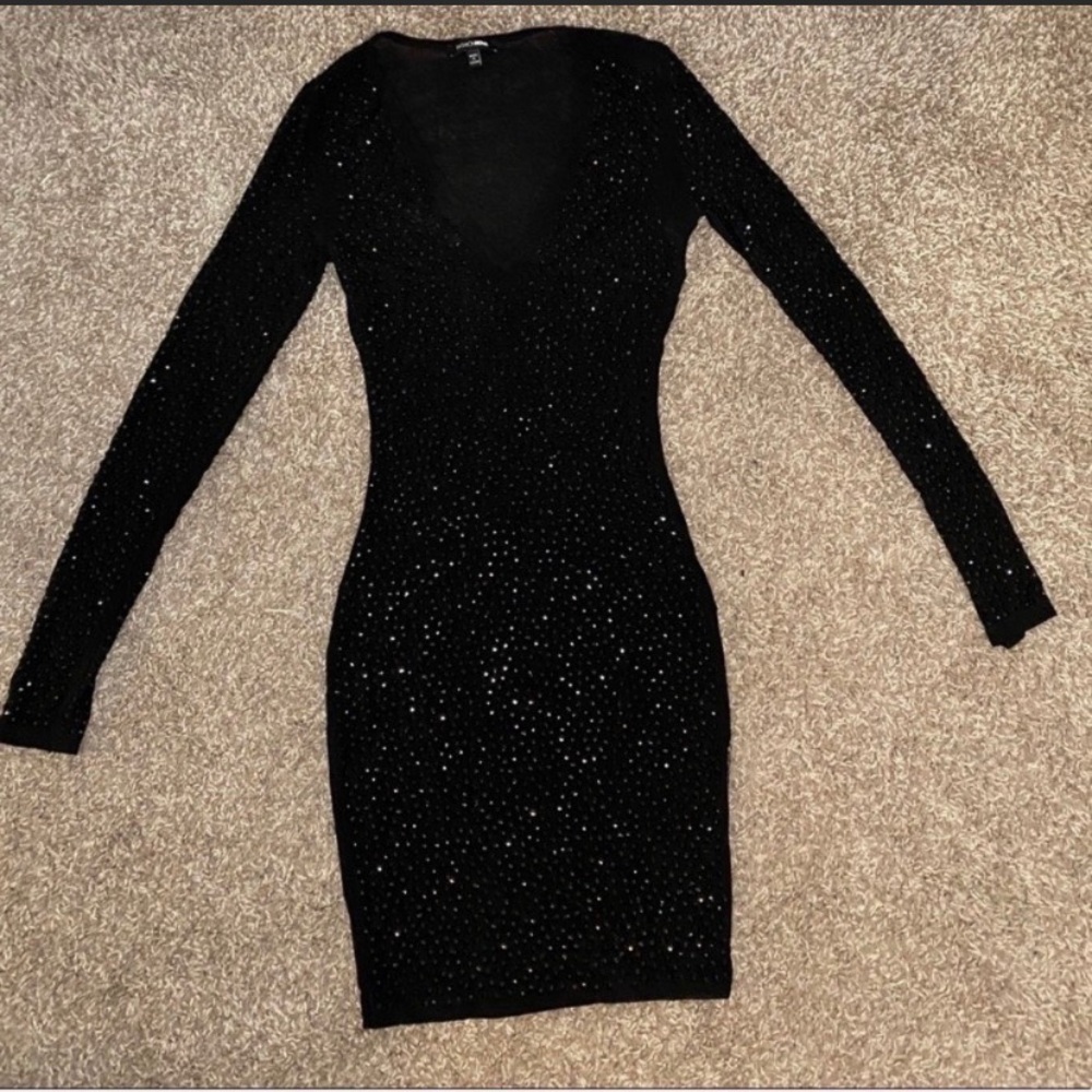 Sparkly Rhinestone Mesh Fashion Nova dress